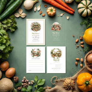 Tarjeta De Confirmación De Asistencia Campesinos Rústicos Cultivados Localmente Comercia