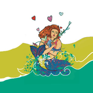 Servilleta De Papel Napkin Fiesta de la sirena y el delfín bebé