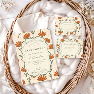 Tarjeta De Recepción Ducha de bebé de flores silvestres cálidas Sorteo 