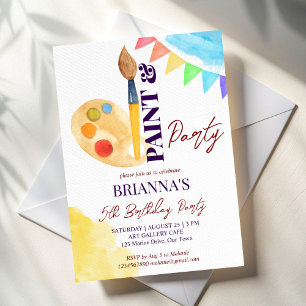 Plantilla de fiesta con tema de pintura y arte fie