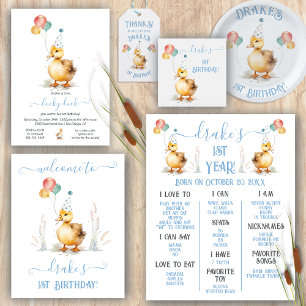 Póster Poster de bienvenida al primer cumpleaños del pato
