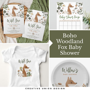 Body Para Bebé Boho Woodland Fox Wild One Baby Bodysuit