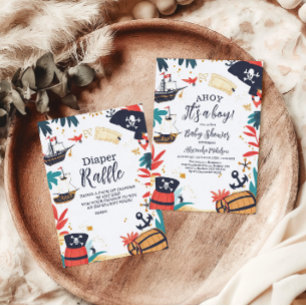 Servilleta De Papel Ahoy es un muchacho Barco Pirata Baby Shower Nauti