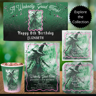 Lona Muy buenos tiempos Green Witch Drawing Birday