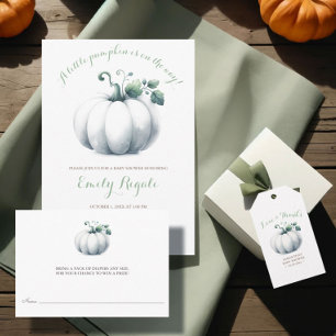 Invitación Baby Shower de calabaza blanca invita a la neutral