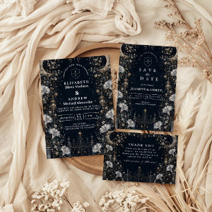 Invitación Boda Celestial Oscura Gótica