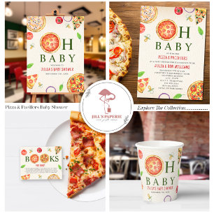 Invitación Baby Shower Pizza + Pacificadores