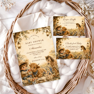 Tarjeta De Recepción Sorteo de pañales Western Boho para niño atemporal