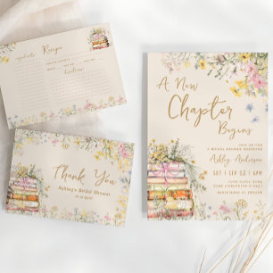 Tarjeta de receta de ducha de flores silvestres pa