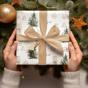Delantal Patrón de Navidades de moda   Acuarela
