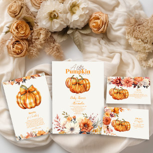 Tarjeta De Recepción Un pequeño calabaza Cae Floral Baby Diaper Raffle