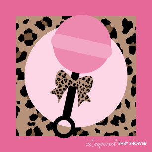 Servilleta De Papel Leopard y Baby Shower rosa
