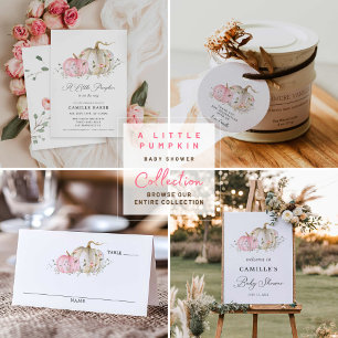 Invitación Nuestro pequeño Baby Shower Chica de calabaza
