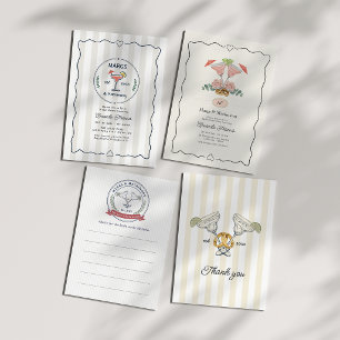 Invitación Despedida de soltera Preppy Margs & Matrimony