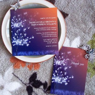 Invitación Boda floral de Dandelions Sunset