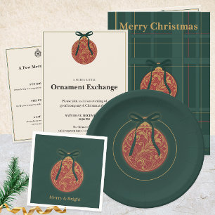 Invitación Fiesta de Intercambio de Adornos de Navidad Elegan