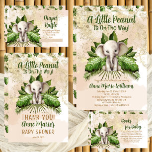 Tarjeta De Recepción Raffle de pañales Baby Shower para elefante de saf