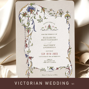 Invitación Invitat Boda de los adornos florales de la época v