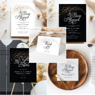 Tarjeta De Agradecimiento Tiro Stars Silver Bridal Shower o Boda
