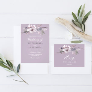 Invitación a la renovación del Boda floral púrpura