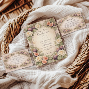 Tarjeta De Agradecimiento Ducha de Novia Botánica de Higo Suave