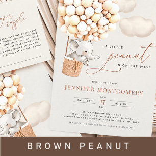 Invitación Todo En Uno Elephant Balloon Baby Shower Todo En Una Invitació