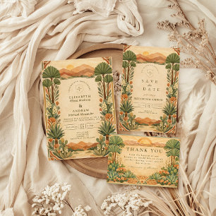 Tarjeta De Agradecimiento Boda botánica del desierto boho
