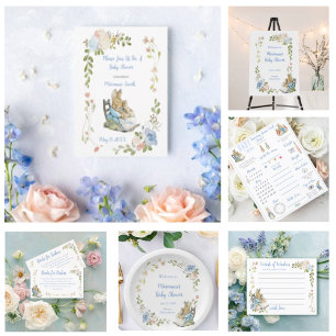 Invitación El clásico Peter the Rabbit Twins Baby Shower
