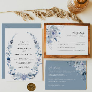 Dusty Blue Wildflower Garden Wedding Número de mes