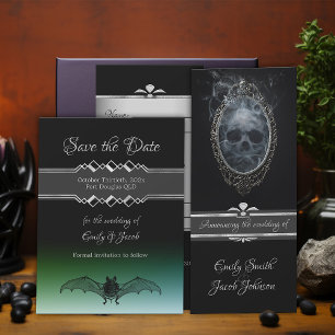 Espeluznante Boda de Halloween de Black Bat negro 
