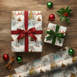 Pueblo de invierno brillante navidad vintage