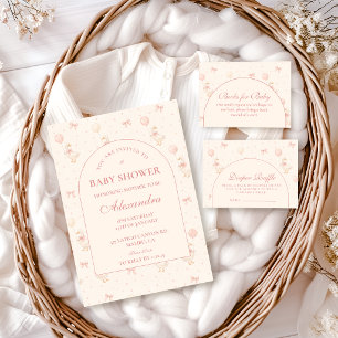 Invitación Fiesta de Bebé en Jardín de Gansos Cottagecore