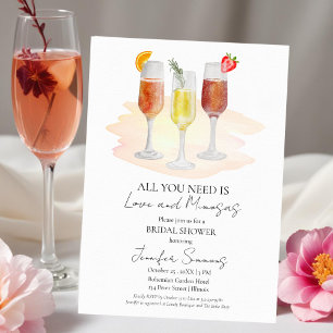 Invitación Brunch y Mimosas   Ducha nupcial de cócteles