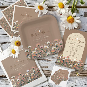 Servilleta De Papel Moda Boho bebé de flores silvestres modernas en du