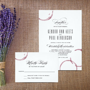 Invitación a la Boda Vineyard de Winery Stains