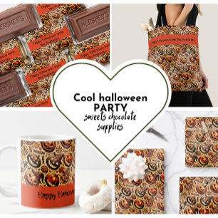 Hoja De Papel De Regalo Halloween naranja café elegante