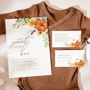 Tarjeta De Recepción Dulce como puede ser   Floral Spring Diaper Raffle