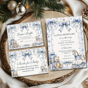 Servilleta De Papel Fiesta de Bebé Copo de Nieve Azul Elegante