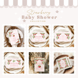 Invitación Baby Shower de fresa dulce