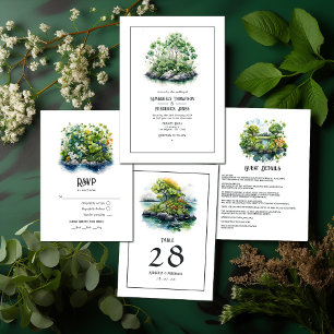 Tarjeta De Confirmación De Asistencia Boda de destino de la acuarela Irlanda