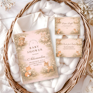 Servilleta De Papel Ducha de Bebé de Animales del Bosque Vintage