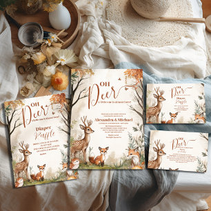 Tarjeta De Recepción Libros temáticos de Woodland Oh Deer para el bebé