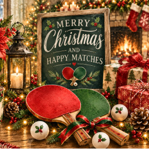 Tarjeta Navidades de Ping Pong Paddle saludan