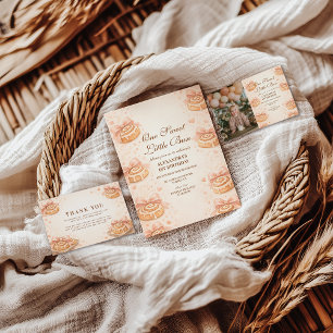 Invitación Tarta De Cumpleaños Cumpleaños 1er Rubor De Canela