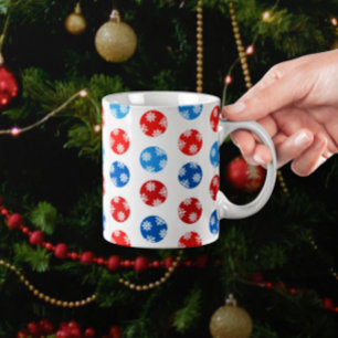 Falda Para El Árbol De Navidad De Poliéster Ornamentos azules y rojos de navidad con copos de 