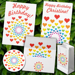 Lazo De Raso Corazones arcoiris