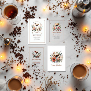 Tarjeta De Agradecimiento Mocha Mousse Espresso Martini Bridal Shower