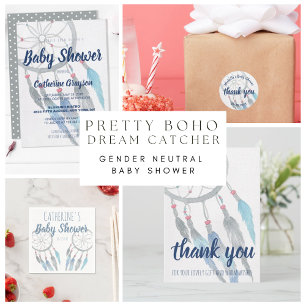 Invitación a Baby Shower de Boho Tribal Dreamcatch