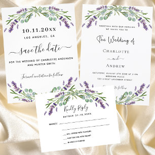 Invitación Magnética Recepción de bodas de lujo violeta y verde lavanda