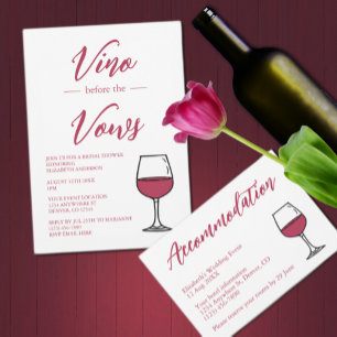 Tarjeta De Confirmación De Asistencia Vino Antes De La Ducha Bridal Vows/Bachelorette